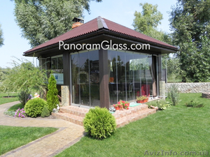 Безрамное остекление ресторанов,  кафе,  беседокот производителя PanoramGlass 