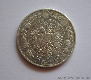 Австро Венгрия 5 корон 1907 серебро - <ro>Изображение</ro><ru>Изображение</ru> #2, <ru>Объявление</ru> #1242535