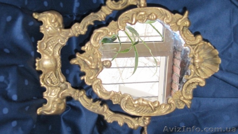 Велликолепное бронзовое зеркало!!! Германия!!!старинное - <ro>Изображение</ro><ru>Изображение</ru> #1, <ru>Объявление</ru> #544184