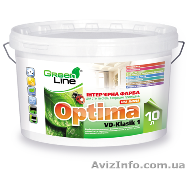 Краска Оптима акриловая. Грин лайн краска интерьерная. Водоэмульсионка Оптима. ВД краски шпатлевки.