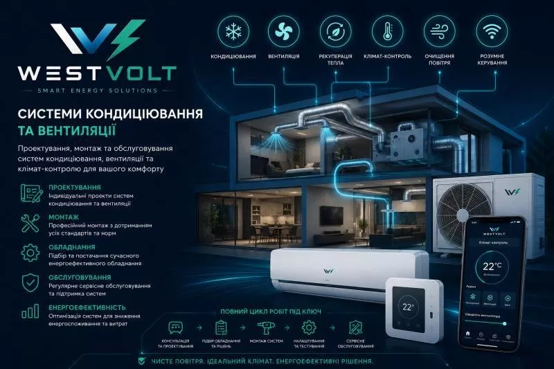 Електрик, Відеонагляд, Сонячні станції, Кондиціонери від WEST VOLT - <ro>Изображение</ro><ru>Изображение</ru> #2, <ru>Объявление</ru> #1753863